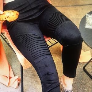 OOberswank Midnight Navy  Moto Leggings Pants High Rise High Waist Size …